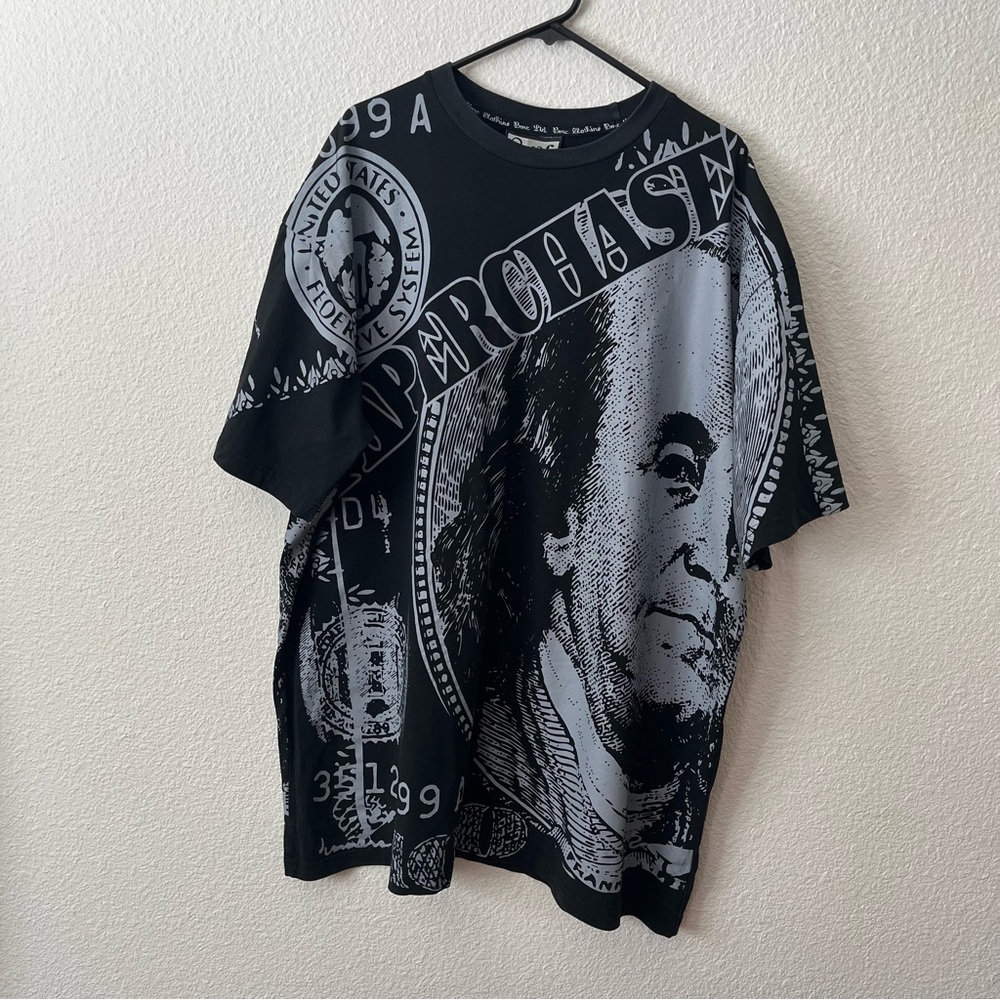 Rare Find BMC Black and Gray Currency Graphic Short Sleeve Tee Size 4XL
